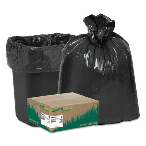 Recycled Can Liners, 7-10gal, .85mil, 24 x 23, Black, 500/Carton