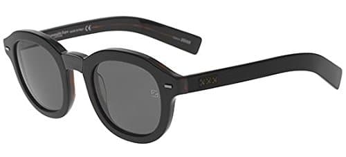 Ermenegildo Zegna Couture - ZC0011, Geometric, acetate, men, BLACK HAVANA/DARK GREY(05A A), 47/23/145