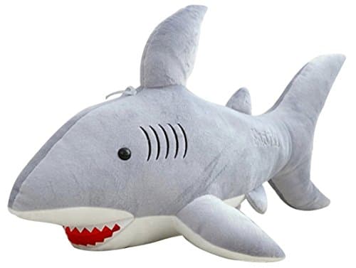 Tayima Plush Stuffed Cute Soft Shark Ocean Animals Cloth Shark Multi Style Toy Children Doll Birthday Gift Bolster (50cm/19.7'') (Gray)