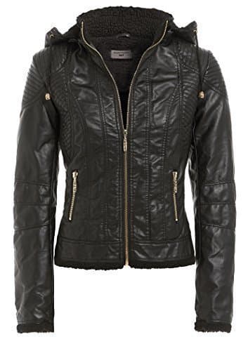 PU LADIES FAUX LEATHER HOODED PVC WOMENS BIKER JACKET COAT SIZES 8-14 (UK - 8)