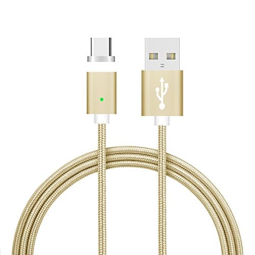 [1m, 3.3ft] Magnet Type C Charging Cable Braided, TUOYA Magnetic USB C Charge &amp; Sync Cable Cord with LED Indicator for Samsung Note8/ S8/ S8+/ A5/ A3(2017), Huawei P10, LG G6/ G5, Oneplus 3/ 3T/ 5
