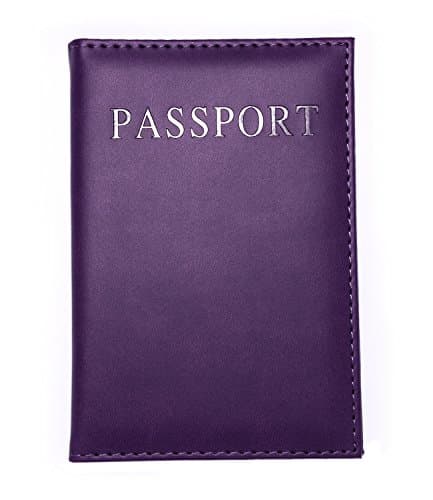 SpirtanPassport Holder & Passport Protector - Leather Passport Cover Case with Solid Pattern Family Passport Case for Travelling - Unisex Design Faux Leather Passport Holder – Purple