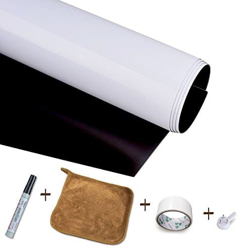 Magjump Whiteboard,Ferreous DIY Chalkboard Sticker Self-adhesive Dry Erase Board for Wall Decal Removable Whiteboard Roll for School,Office,Home(White 47" x 24")