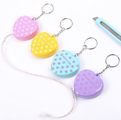 Tape Measure With Key Chain Plastic Portable Retractable Ruler Centimeter/Inch Multifunctional Tape Measure Random color（1PCS ）