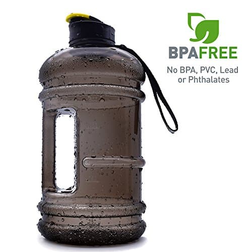 2.2l Litre Large Sports Water Bottle Tank Jug Container Hydrate Drinking Bottle by Shineshin Resin Fitness BPA Free Leakproof with Easy Carry Handle for Bodybuilding Outdoor Sports Gym Workout Hiking