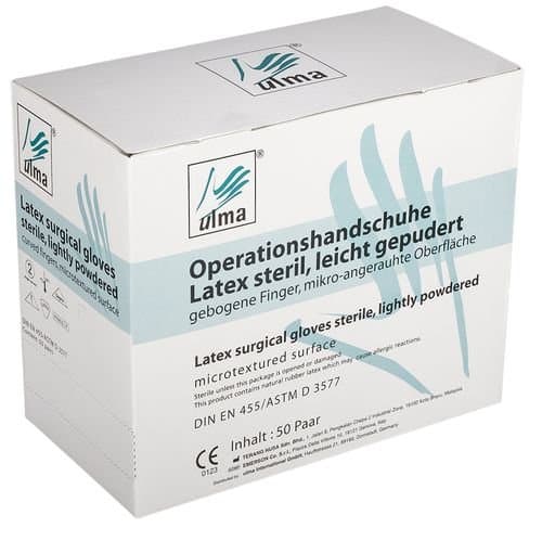 50 Pairs Of Sterile Surgical Gloves Latex – Powdered – Size 6.5