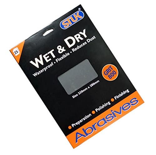 STUK ZAWD800L 230 mm x 280 mm 800 Grit Wet and Dry Super Fine Abrasive Paper Sheet - Black (Pack of 25)