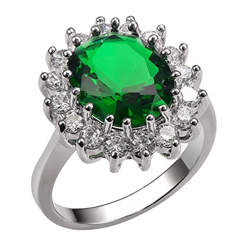 Weinuo Emerald 925 sterling silver Gemstone Fashion Ring Size R1/2