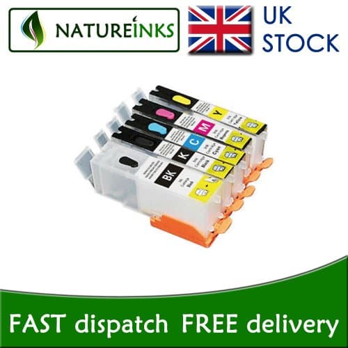 5 compatible empty PG550 CLI551 refill refillable ink cartridges to replace the original Non-OEM Canon PGI550BK CLI551BK CLI551C CLI551M CLI551Y pixma for Canon Pixma IP7250 iX6850 iP8750 MX925 MX725 MG7150 MG6450 MG5550 MG6350 MG5450 iX6850 iP8750 printers by Natureinks