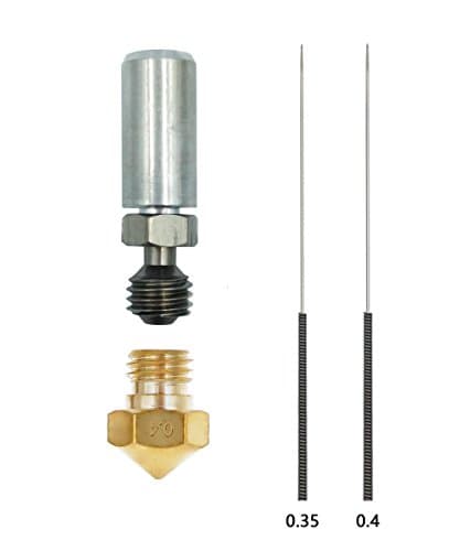 Kweiny MK10 All Metal Hotend Kit 0.4mm Brass Nozzle for 3D Printer Parts | Extruder Cleaning Drill Bit Tools 2 Pieces | Fit with 1.75mm Filament