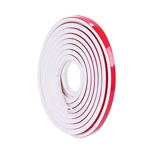 Stop Now Self Adhesive Rubber Doors and Windows Draught Excluder Large Gap Door Window Soundproofing Weatherstrip Rubber Silicon Seal Strip Adhesive (6M) (White)
