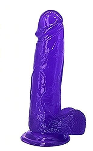 8 Inch Handsfree Lifelike D-il-do-s with Suction Cup, Flexible Purple