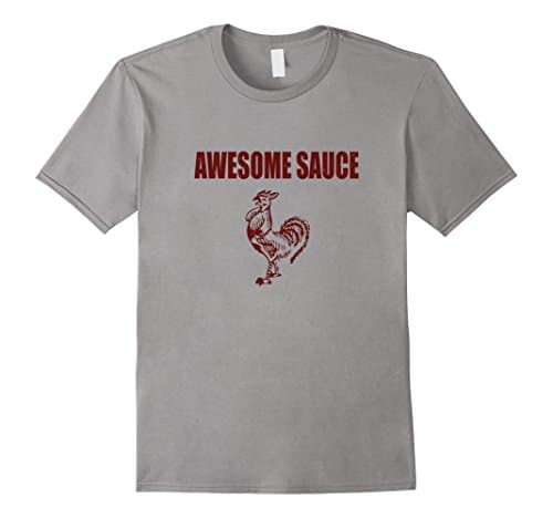 Men's Awesome Sauce Rooster T-Shirt Medium Slate