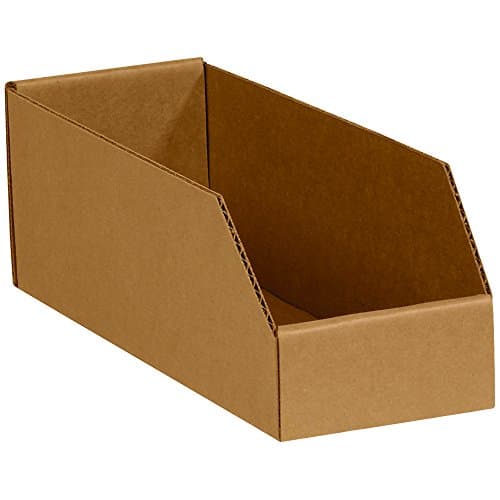 Ship Now Supply SNBINBIN49K Open Top Bin Boxes, 4.5" Height x 9" Length x 4" Width, Kraft (Pack of 50)