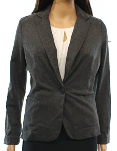 olivia moon Charcoal Women's Small Petite Ponte Blazer Gray PS