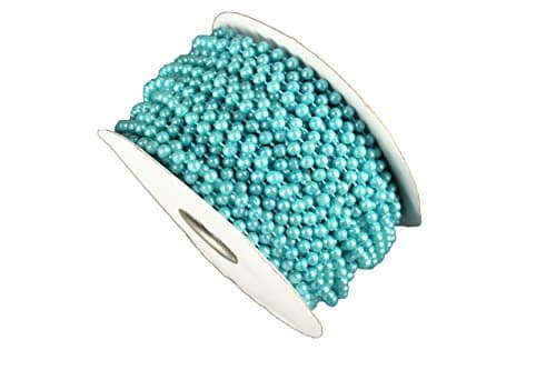 Dreampartycreation 4MM Faux Pearl Plastic BEADS on a String Craft ROLL 24 yds (Antique Turquoise)