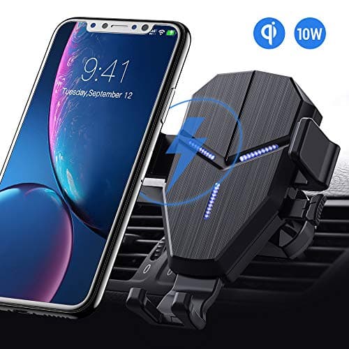 Avolare Wireless Car Charger Mount, 10W Qi Fast Wireless Car Phone Holder, Gravity Sensor 360° Rotation Air Vent Holder Compatible with iPhone 11 Pro Max Xs Xr 8 8Plus, Samsung S10 S10+ Note 10 S9
