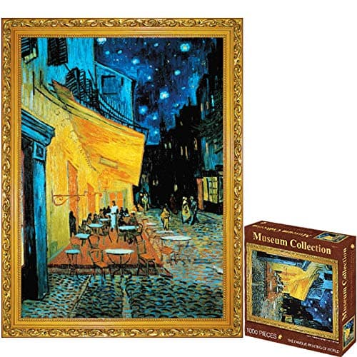 1000 Pieces Oils Painting Puzzles Wooden Fluorescence Jigsaw Puzzles Floor Puzzle Intellectual Game Learning Education Decompression Toys for Adults Kids Gift Box