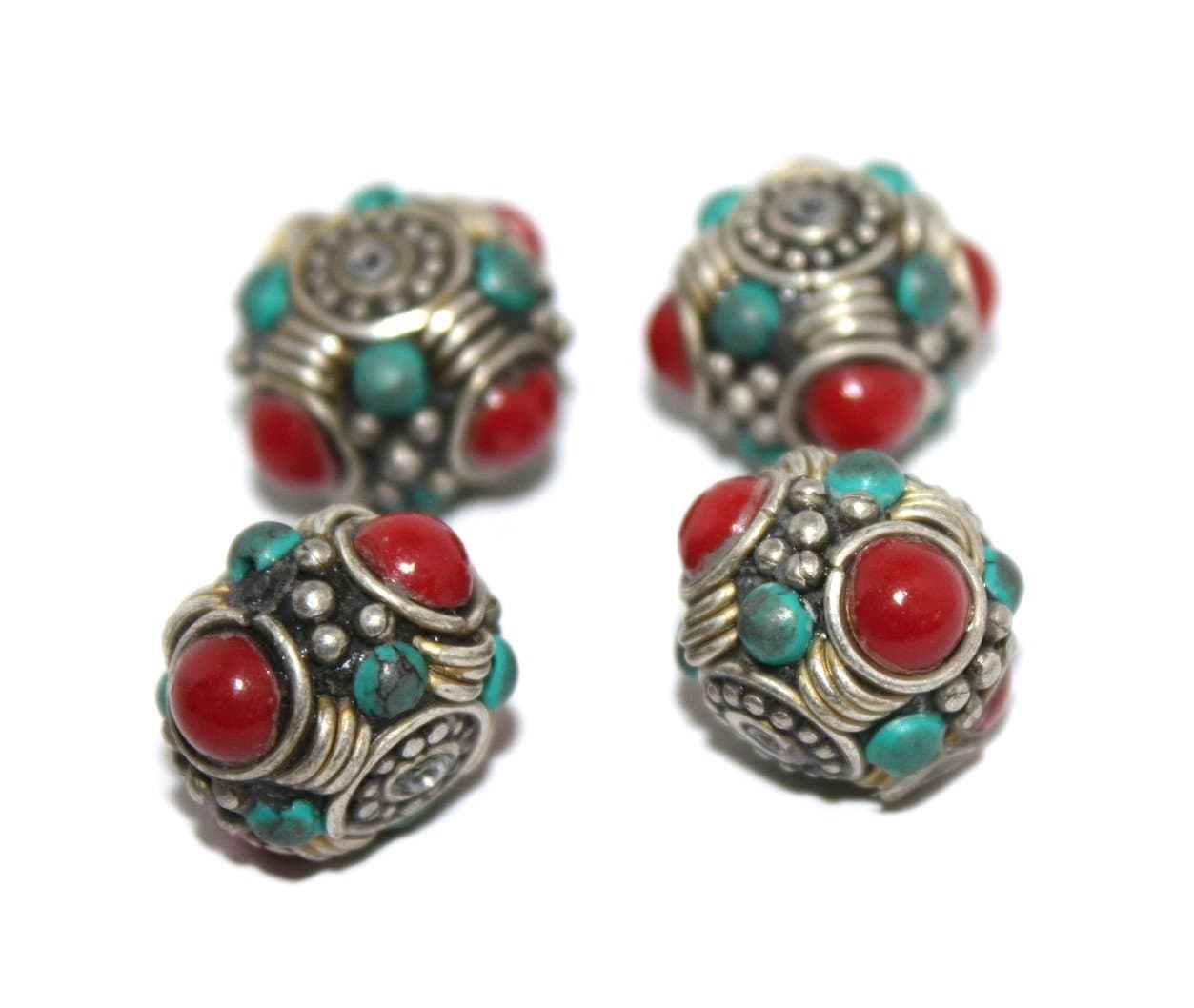 Handmade Nepalese Tibetan Coral Turquoise Beads