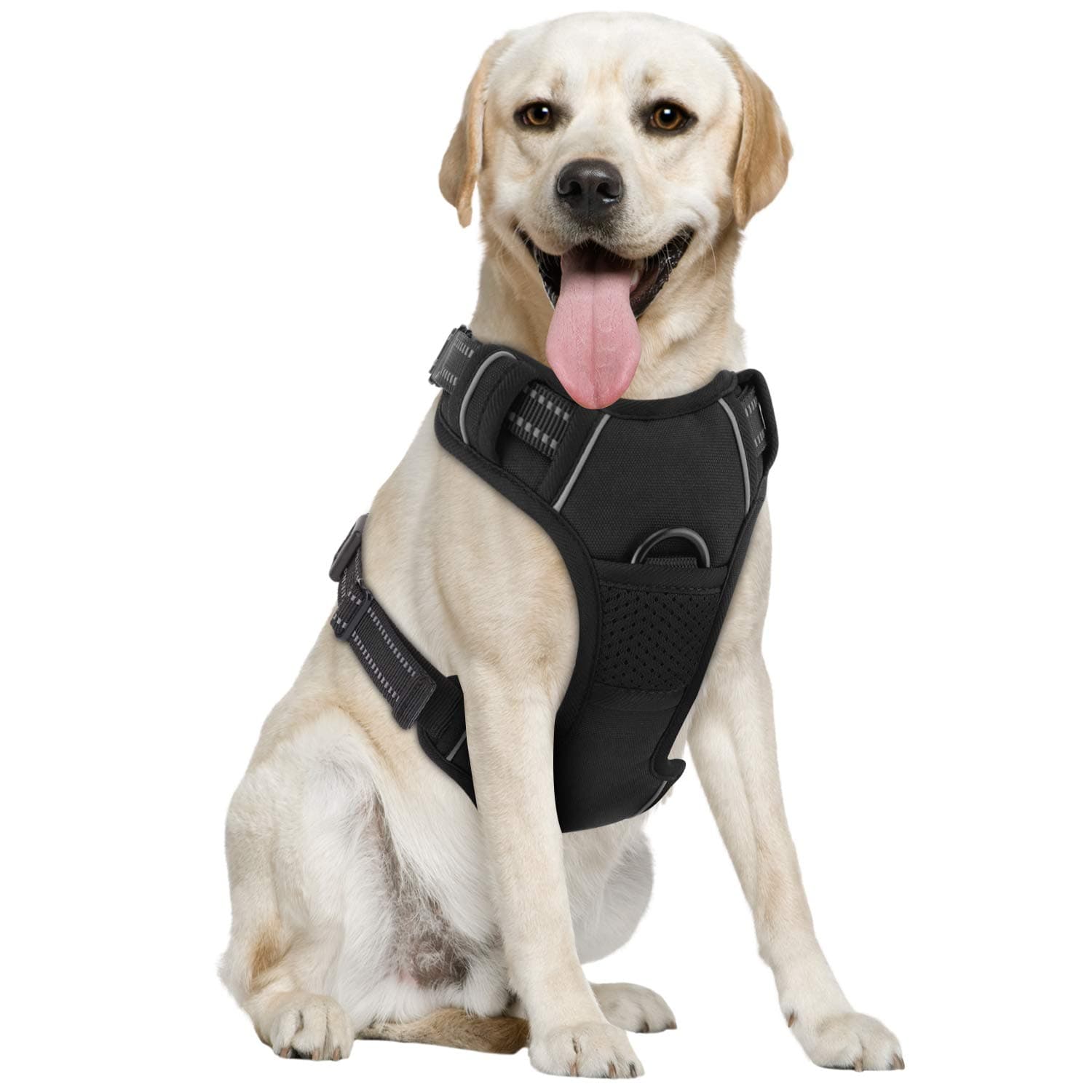 Pawaboo Dog Harness, No Pull Pet Vest Harness Adjustable Reflective Oxford Soft Padded Easy Control Handle for Outdoor Walking, Suitable for Small, Medium, Large Dogs