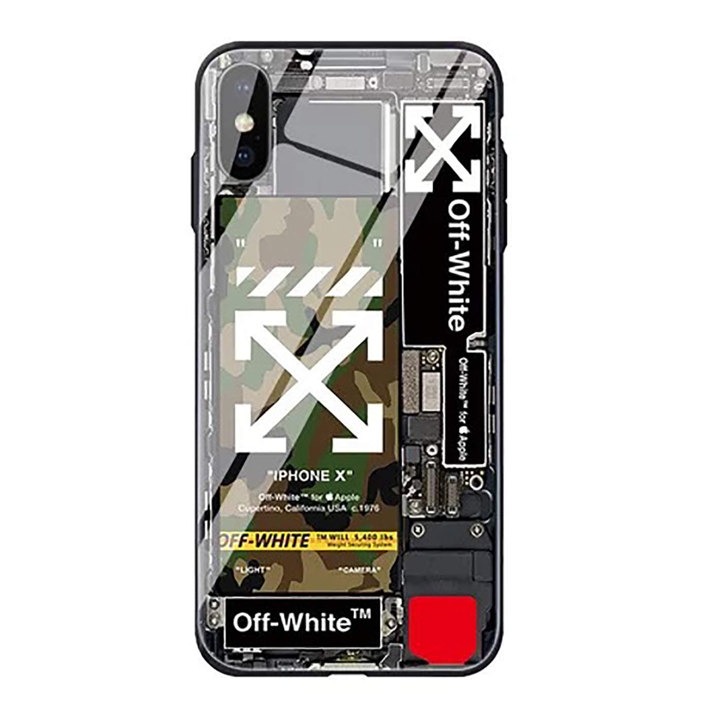 TYUSAN Off OW Phone Case Protective Premium Hard Case Ultra Slim Shock Proof Cover/Bumper/Skin/Cushio for iPhone (Off White Camouflage, iPhone xsmax)