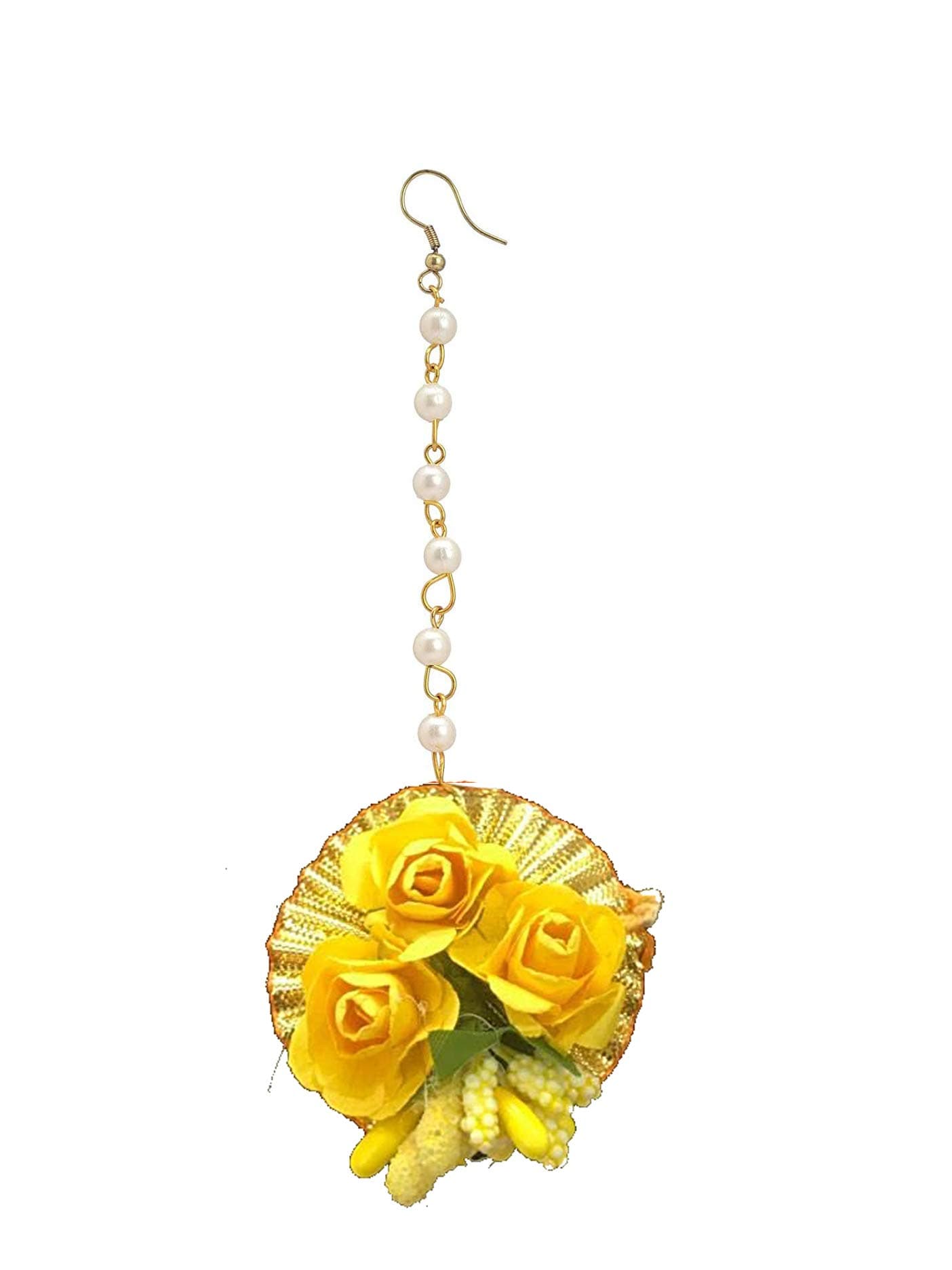 ShopObuddy Maang Tikkas Gota patti Yellow Color Pack of 20 pieces