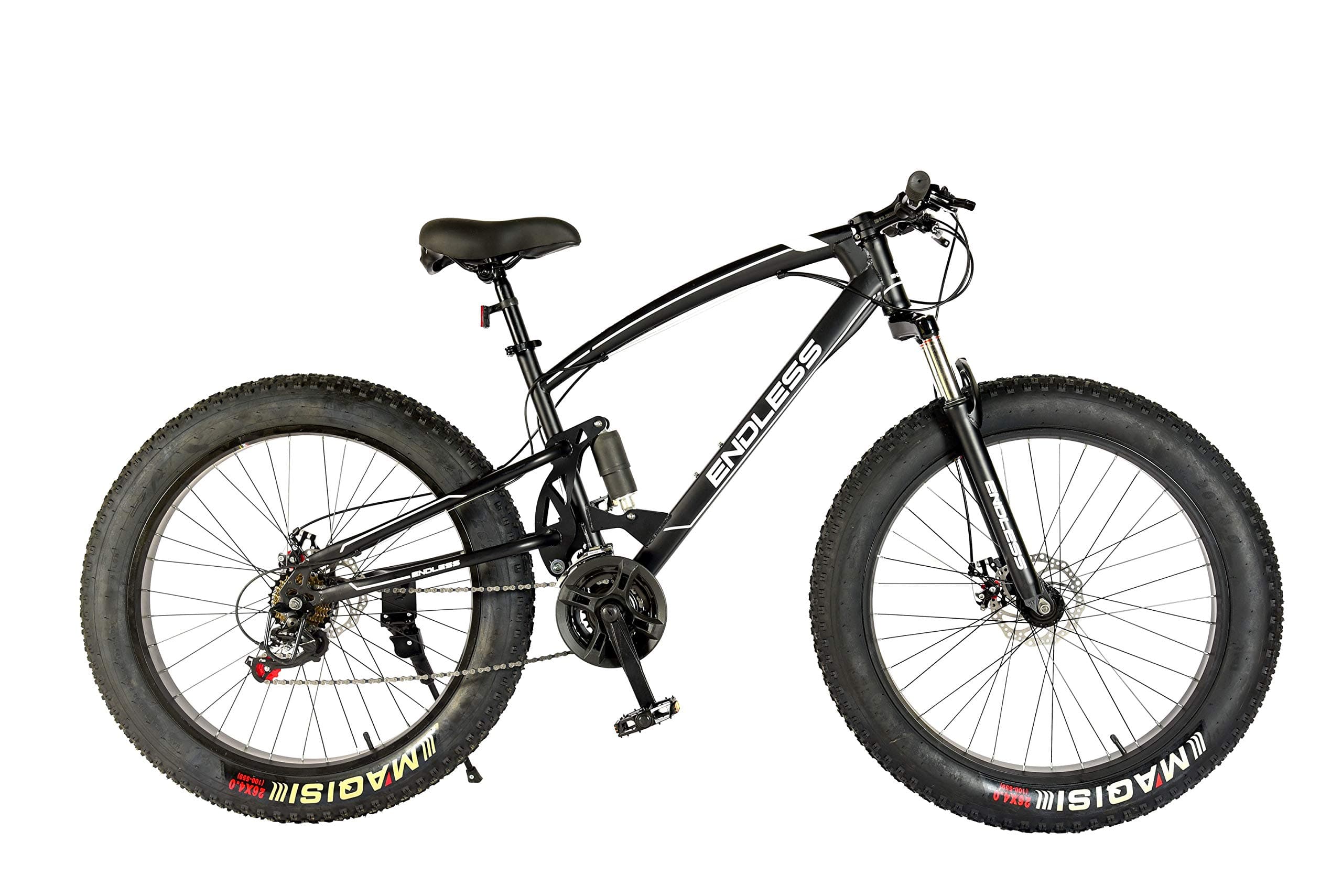 Endless 26T Fat Tyre Double Suspension Mountain Bike (Mat Black)