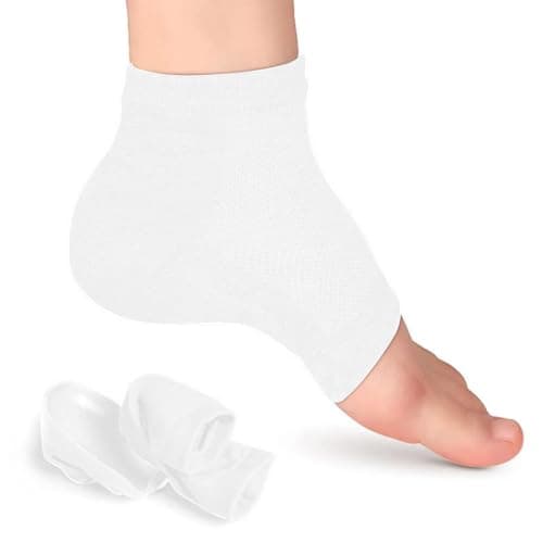 Heightening Wedge Insole Socks Invisible Silicone Height Increase Socks Heel Pad Insert for Plantar Fasciitis Pain Relive and Gait Correction White 3.5 CM/1.4 Inch Up