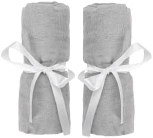 Newton Baby Fitted Sheets for Travel Crib & Play Yard Floor Pad (2-Pack) - Ultra-Breathable, Washable and Ultra-Soft, 100% Muslin Cotton, 34" x 48", Grey
