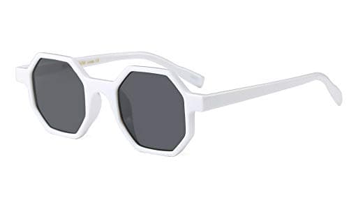 Freckles MarkRetro Hexagon Sunglasses for Men Women Vintage Small Square Glasses