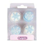 Snowflake Sugar Decorations Ice Blue & White