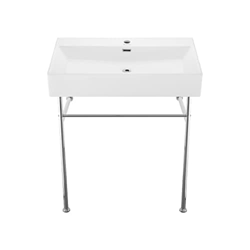 Swiss Madison Well Made Forever SM-CS712, Claire 30" Ceramic Console Sink In Glossy White Basin