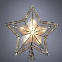 10" Lighted Smoky Capiz Shell Star Christmas Tree Topper - Clear Lights