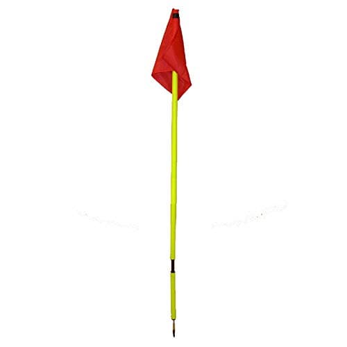 Workoutz 5ft Soccer Agility Corner Spike Poles (Set of 4) with Flag and Spring Base Field Boundary Marker