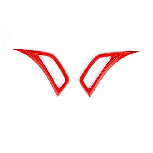 Red ABS Front Fender Side Air Vent Outlet Trim Cover 2pcs for Jeep Wrangler JL 2018-2019