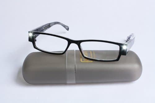 Seymours LED Lighted Reading Glasses (+1.50, Black Steel)