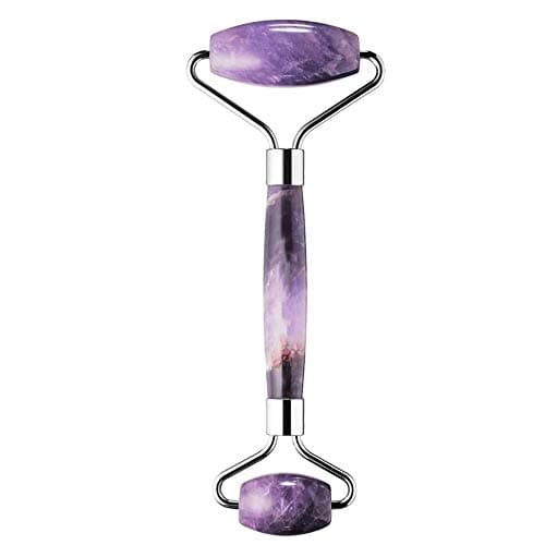 MoValues Amethyst Roller - Jade Roller For Face - Real 100% Amethyst - Face Roller, Face Massager for Face Lift - Authentic, Durable, Natural, No Squeaks