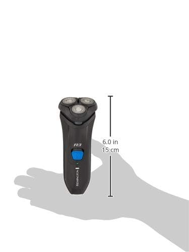 Remington PR1335B R3000 Series Men's Electric Razor with Precision Plus Heads Stubble Attachment Included Black, Black/Blue, 1 Count