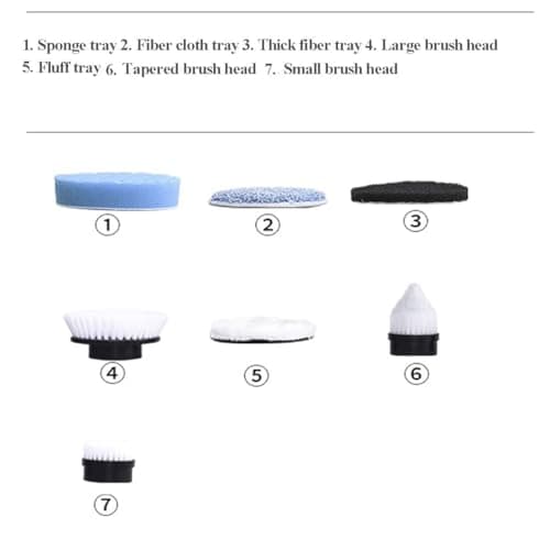 MGLSDeet Bathroom Scrubber 7Pcs Replacement Brush Heads Kit, for ANS8050/8052