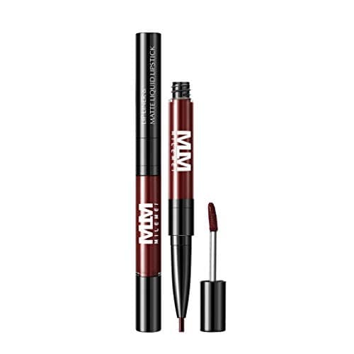 AmyDong Double-Headed Shining Long Lasting Lipstick + Lip Liner, Waterproof Lip Liner Stick Pencil Lip Gloss 16 Color