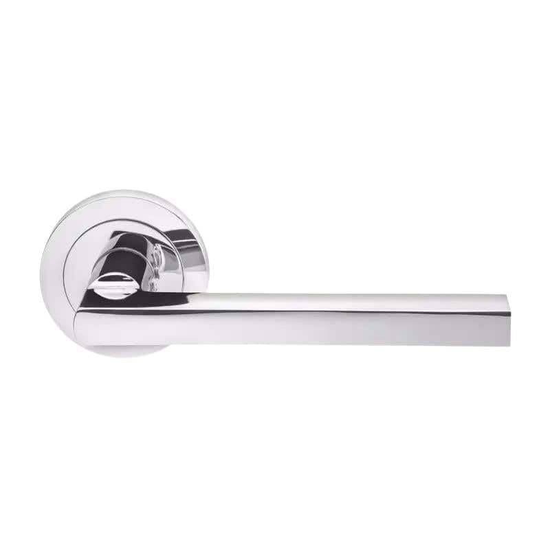Scylla Lever on Rose Door Handle - Sleek Design - Polished Chrome - 1 Pair - Fixings Included - Interior Use