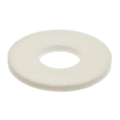 Nylon 6/6 Flat Washer, Plain Finish, Off-White, 4 Hole Size, 0.12" ID, 0.22" OD, 0.03" Nominal Thickness (Pack of 100)