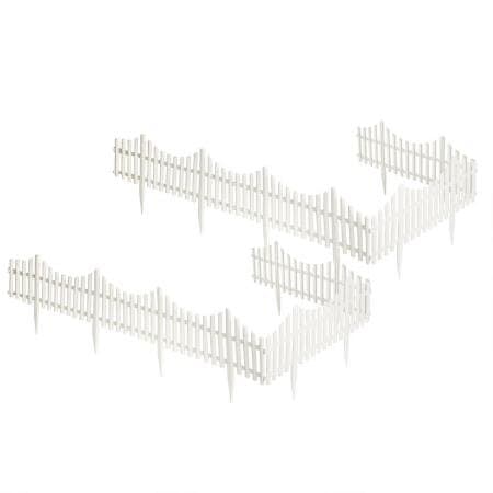 Flexible White Resin Picket Fence - 2 Sets (4 Pieces per Set)