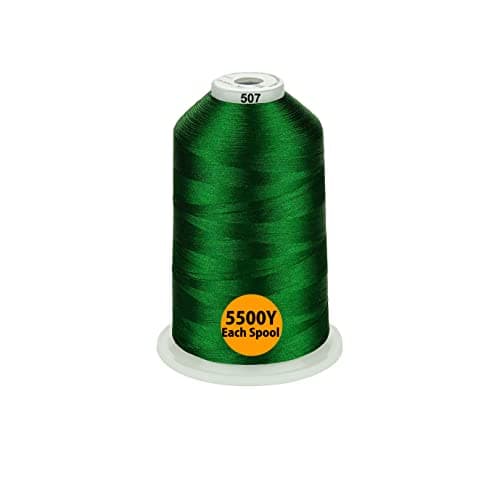 33 Selections - Various Assorted Color Packs of Polyester Embroidery Machine Thread Huge Spool 5500Y for All Purpose Sewing Embroidery Machines - 3 Differ Green