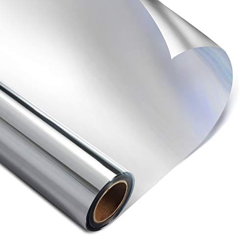 OUBAY Window Film One Way Mirror Film Privacy Non-Toxic Film Adhesive Residential DIY Window Film Heat Control Glare Control Anti UV Window Tint for Home and Office 17.7” x 78.7”