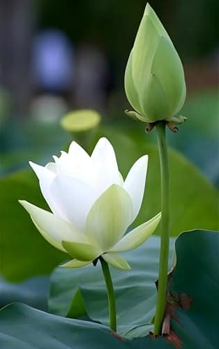 Rishika Plant House-Beautiful"White Lotus" Live plant (Tuber/Root) Orginal Variety Guarante Blooming with in 30 Days big hybrid water lily.