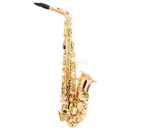 Eb Tune Alto Saxophone, Phosphorus Copper Rose Gold Lacquer Pearl Button E Flat Alto Sax, Musical Instrument with Case