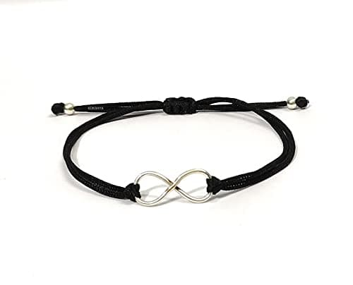 KUKSHYA JEWELLERS Exclusive 925 Sterling Silver 2 Ball + INFINITY Charm Black Thread Anklet Adjustable For Women & Girls 1 Piece(TP 048)