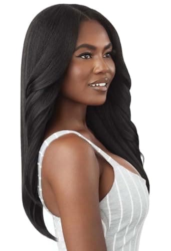 Outre Big Beautiful Human Hair Blend U Part Cap Leave Out Wig DOMINICAN BLOWOUT 22" (NBRN)