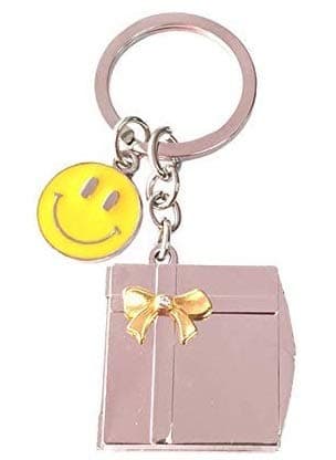 MyakaSmall Photo Frame Keyring with Smiley for Gifting (Yellow Smily)